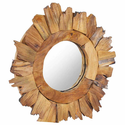 vægspejl 40 cm teak rund