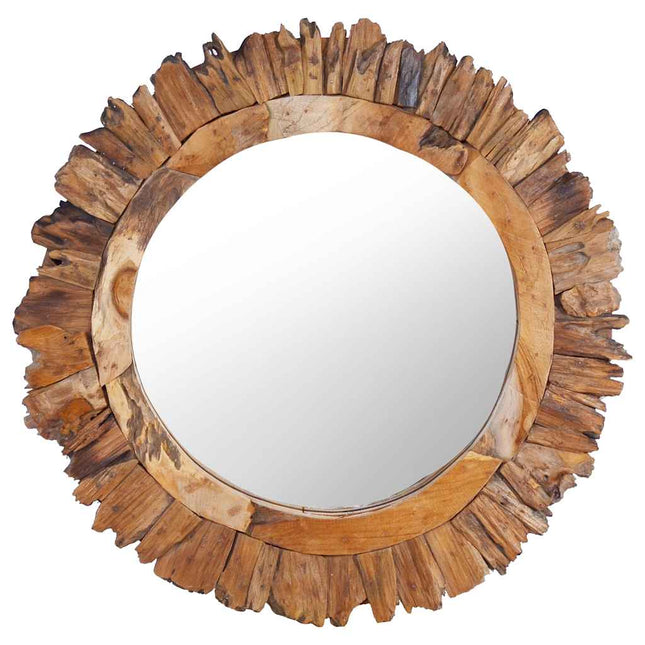 vægspejl 60 cm teak rund