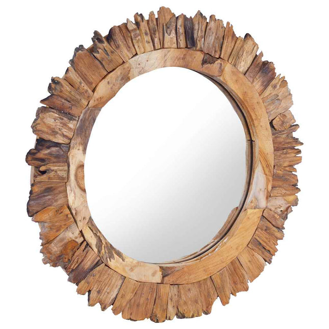 vægspejl 60 cm teak rund