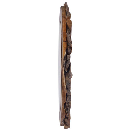 vægspejl 60 cm teak rund
