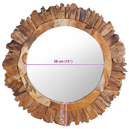 vægspejl 60 cm teak rund