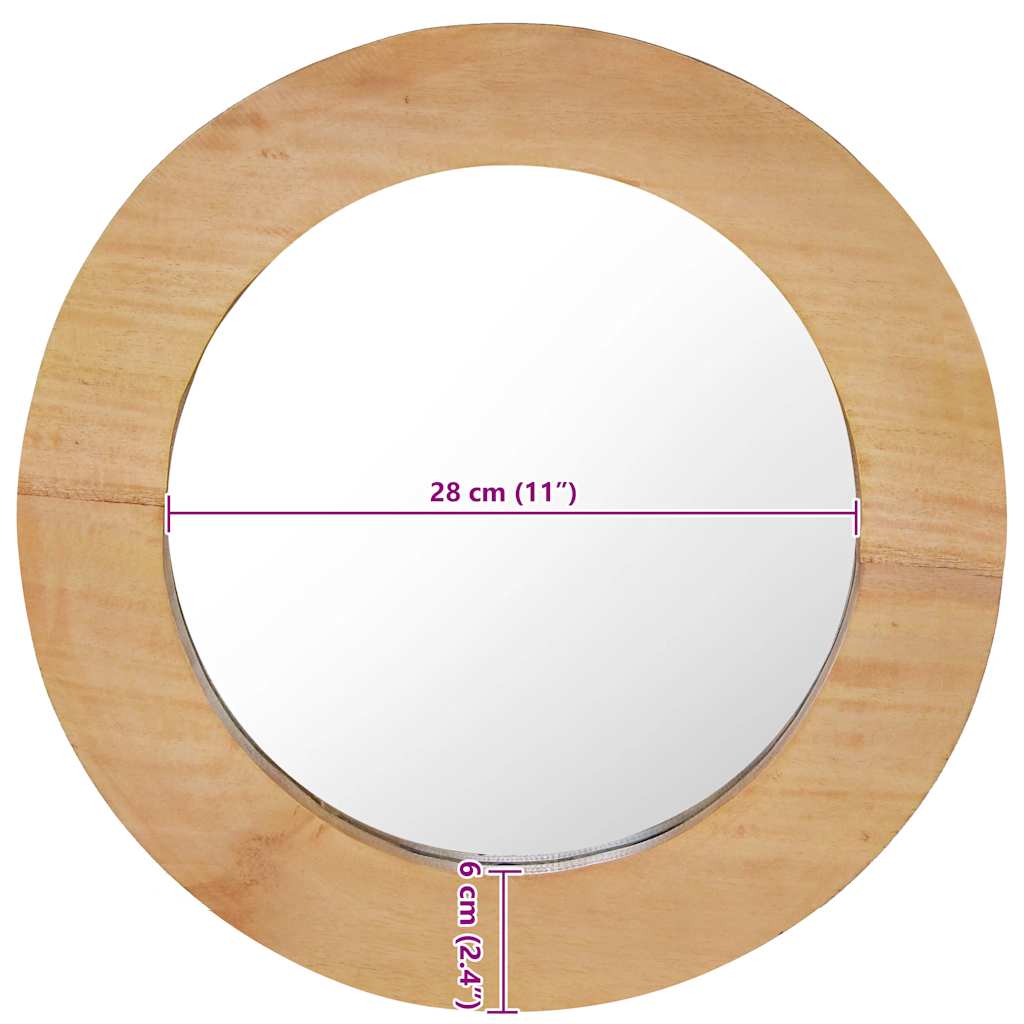 vægspejl 40 cm teak rund