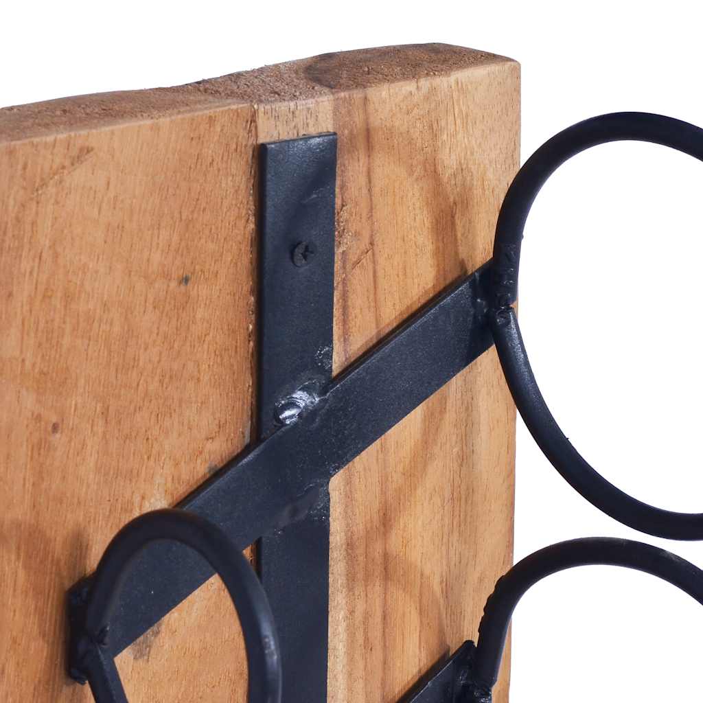 vinreol til 6 flasker 35x35x100 cm massivt teaktræ