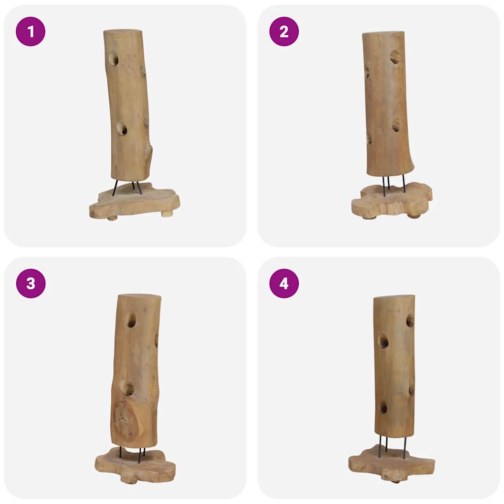 vinreol til 8 flasker 40x30x80 cm massivt teaktræ