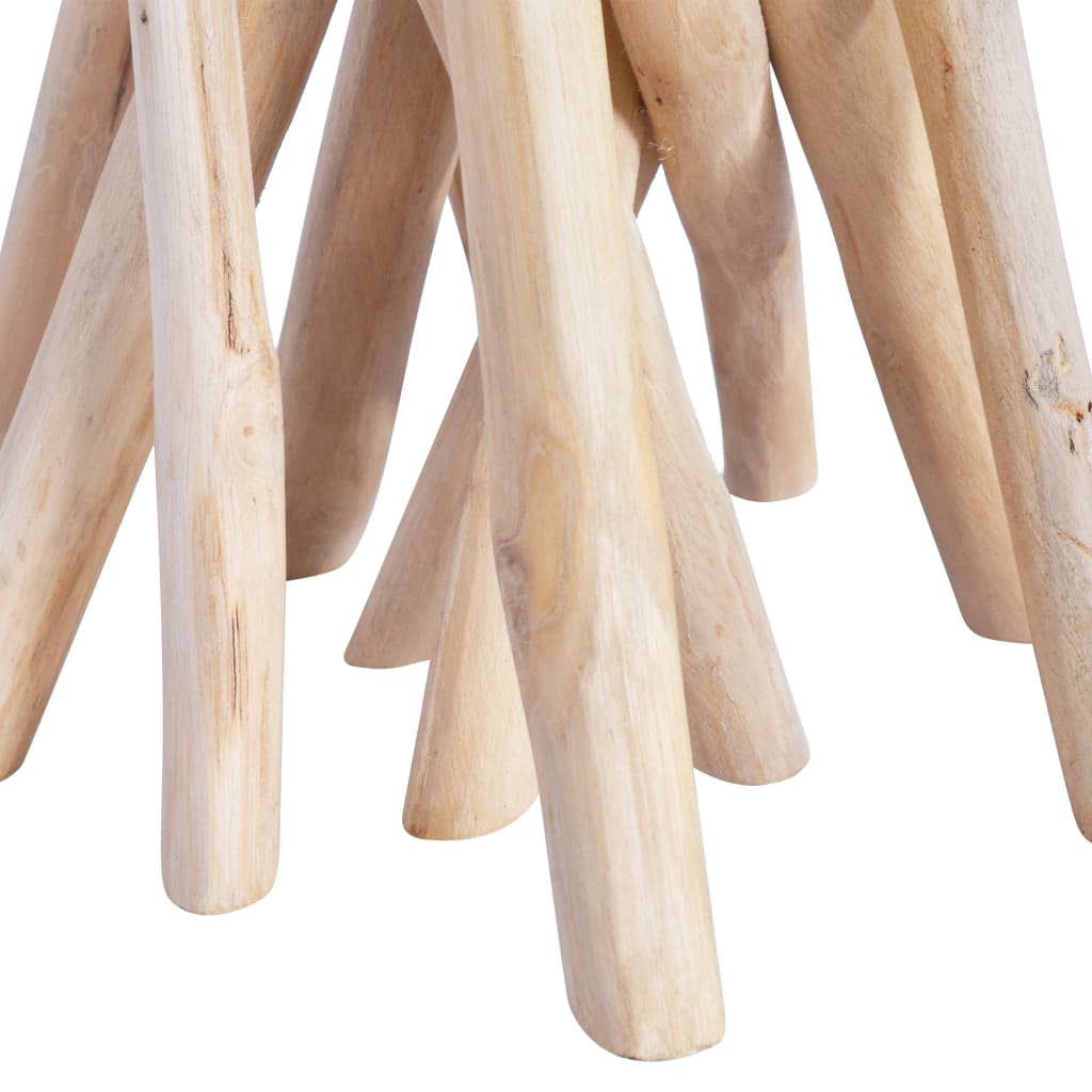 sofabord med glasplade 35x35x50 cm massivt teaktræ