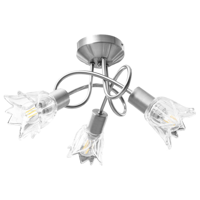loftlampe transparente glasskærme til 3 E14-pærer tulipanform