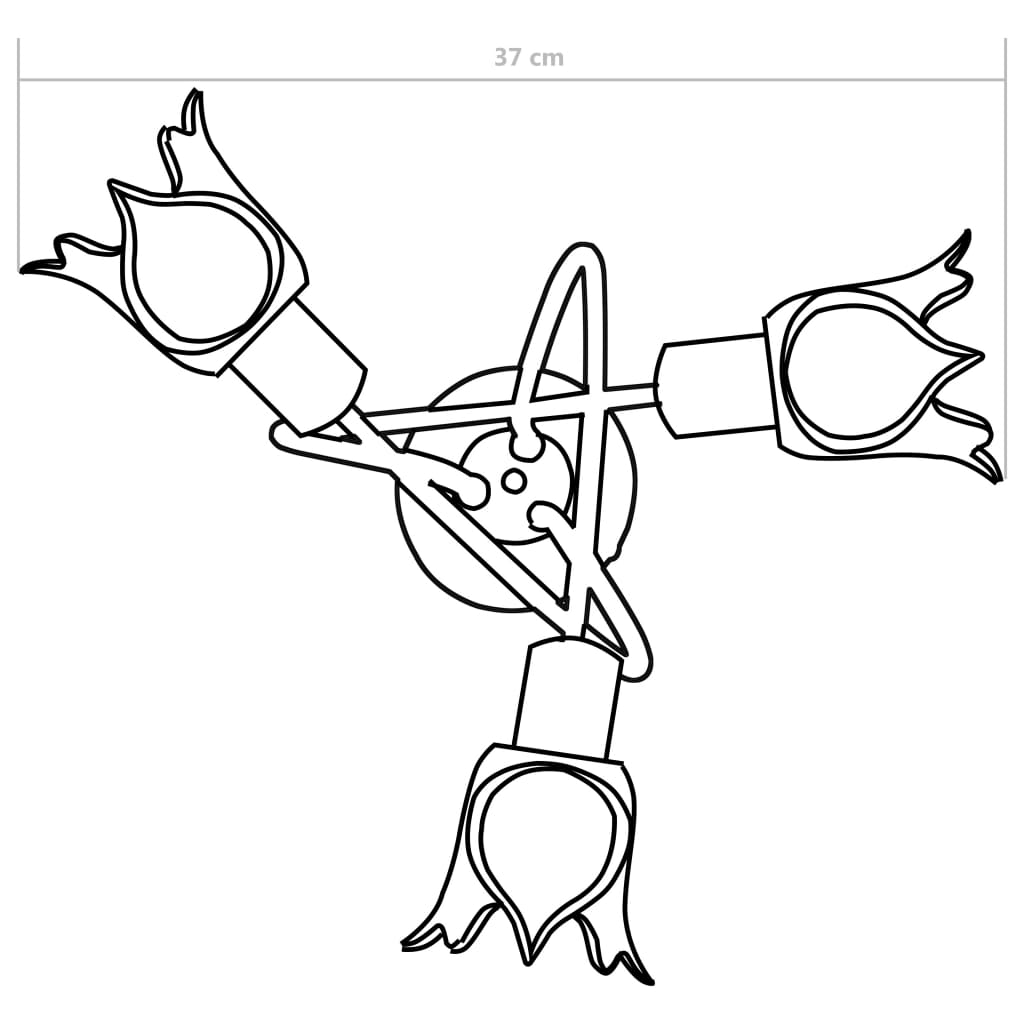 loftlampe transparente glasskærme til 3 E14-pærer tulipanform