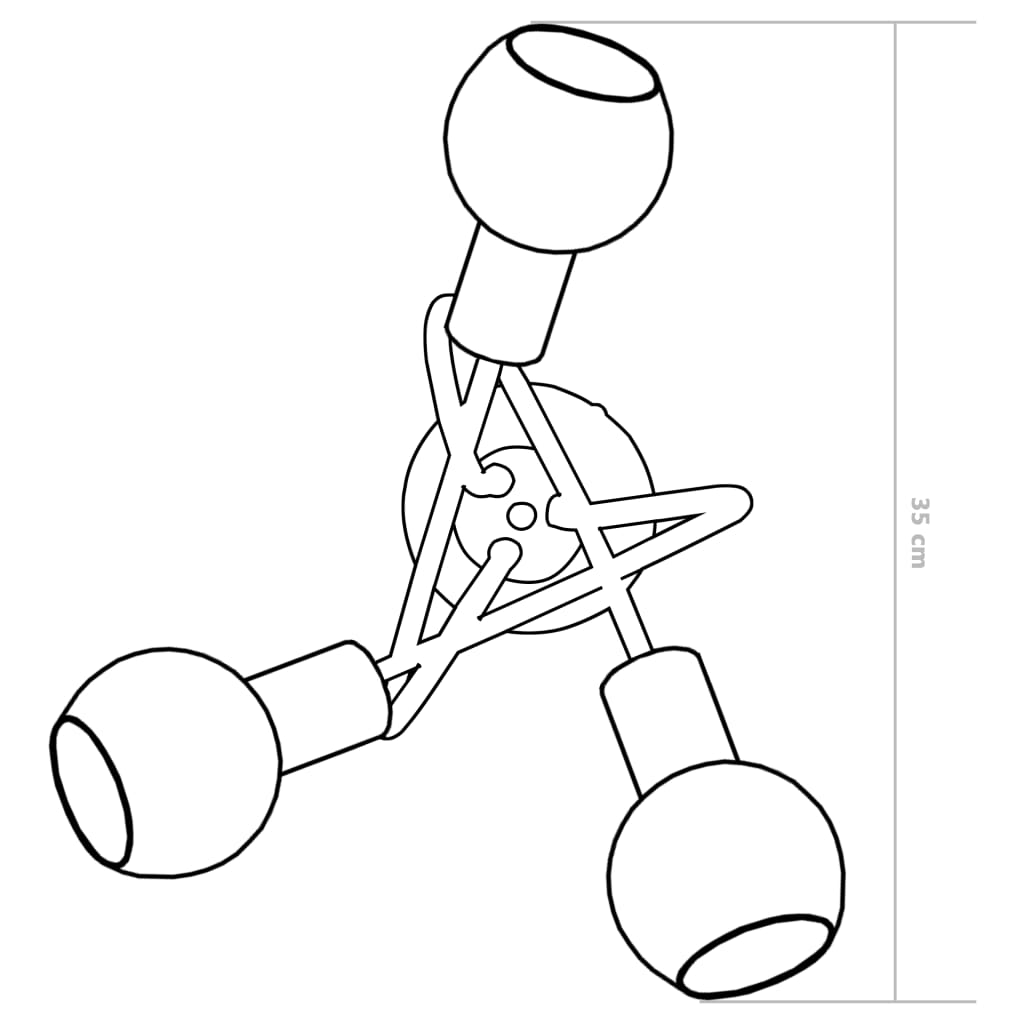loftlampe med keramiske lampeskærme til 3 E14-pærer hvid