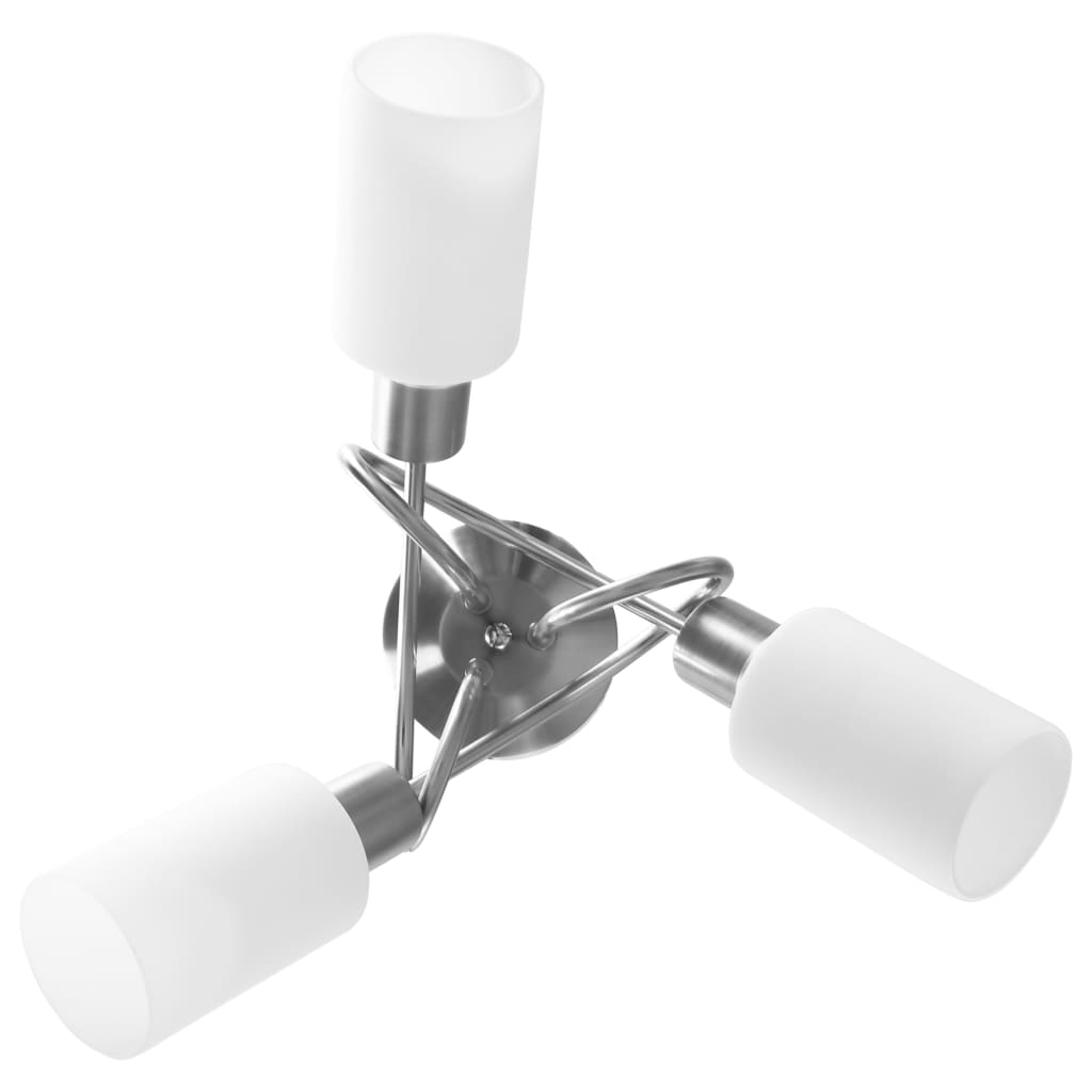 loftlampe med keramiske lampeskærme til 3 E14-pærer hvid