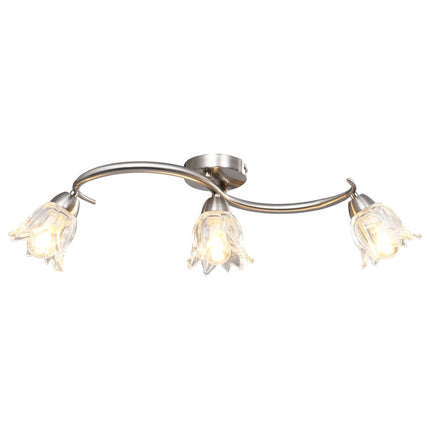 loftlampe transparente glasskærme til 3 E14-pærer tulipanform