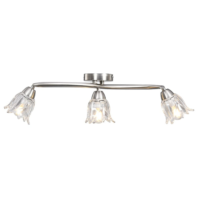 loftlampe transparente glasskærme til 3 E14-pærer tulipanform