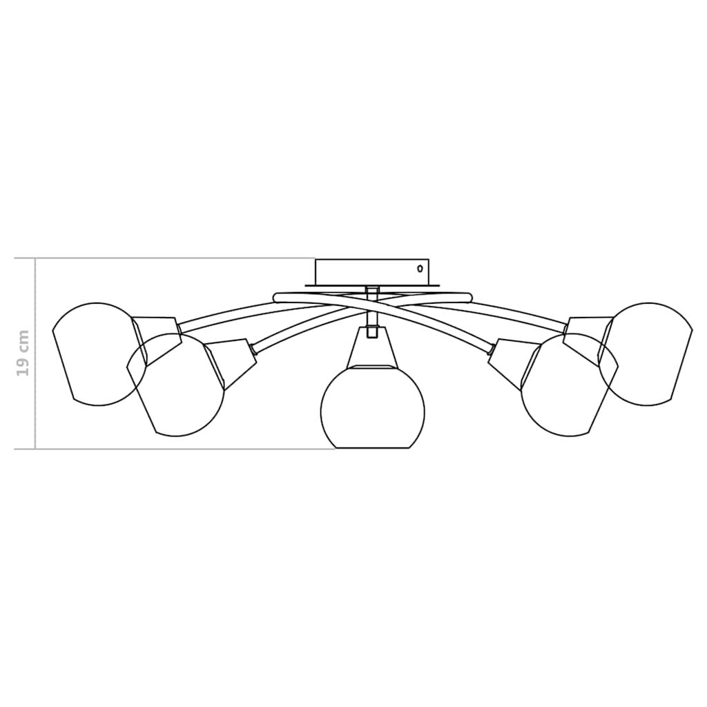 loftlampe med keramiske lampeskærme til 5 E14-pærer hvid