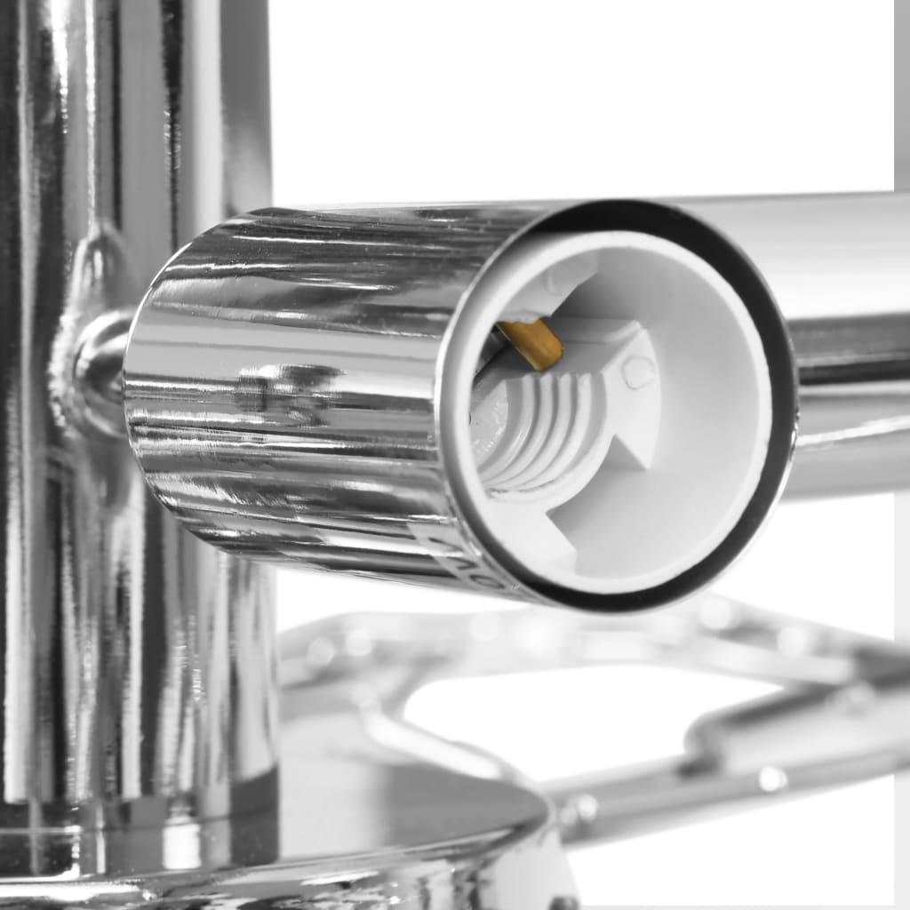 loftslampe med krystalblade akryl til 5 E14-pærer hvid