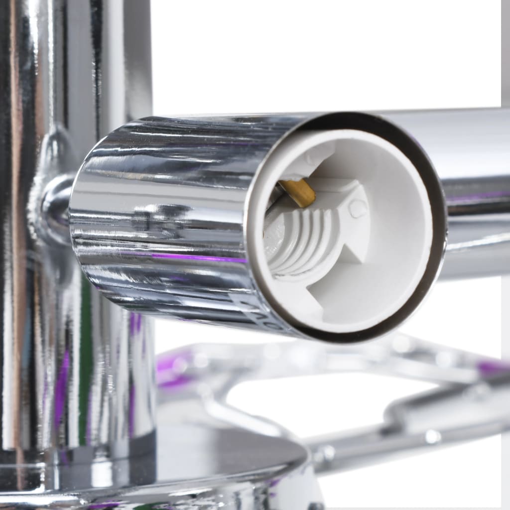 loftslampe med krystalblade akryl til 5 E14-pærer lilla