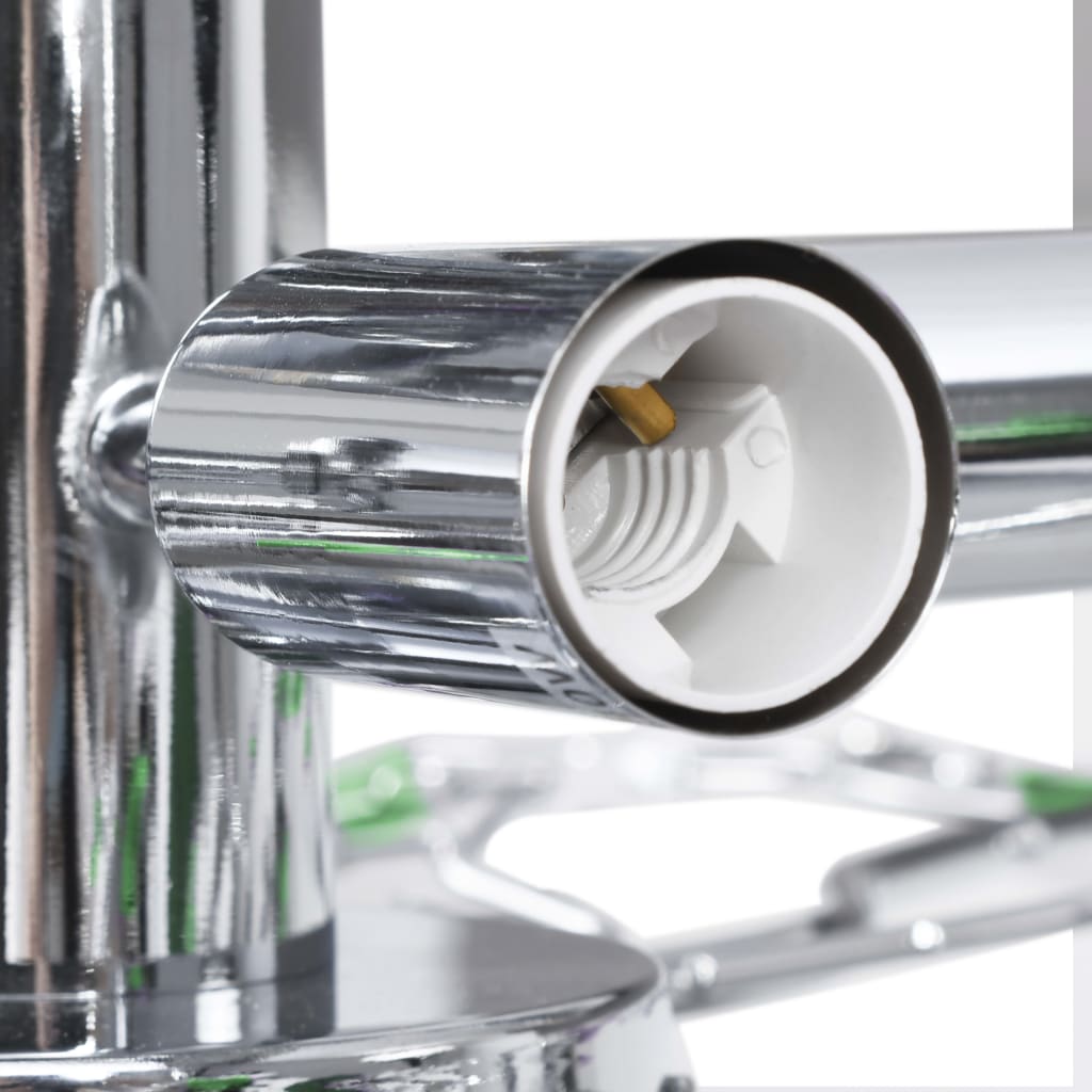 loftslampe med krystalblade akryl til 5 E14-pærer grøn