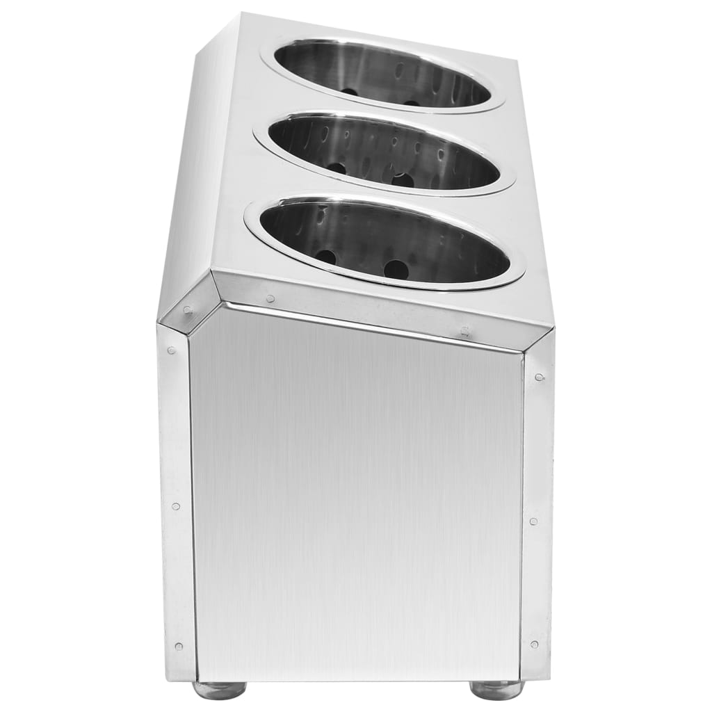 bestikholder 3 rum rektangulær rustfrit stål