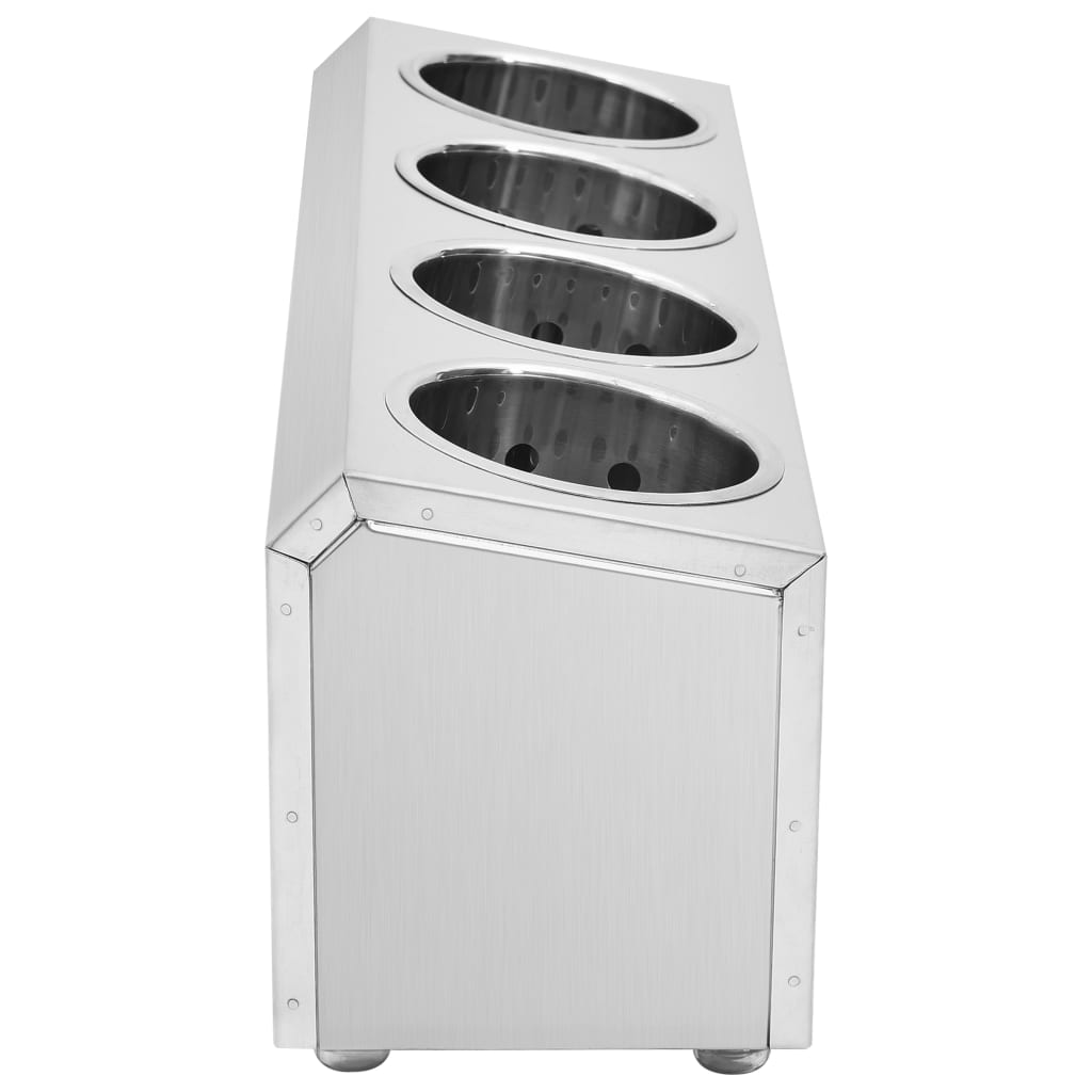 bestikholder 4 rum rektangulær rustfrit stål