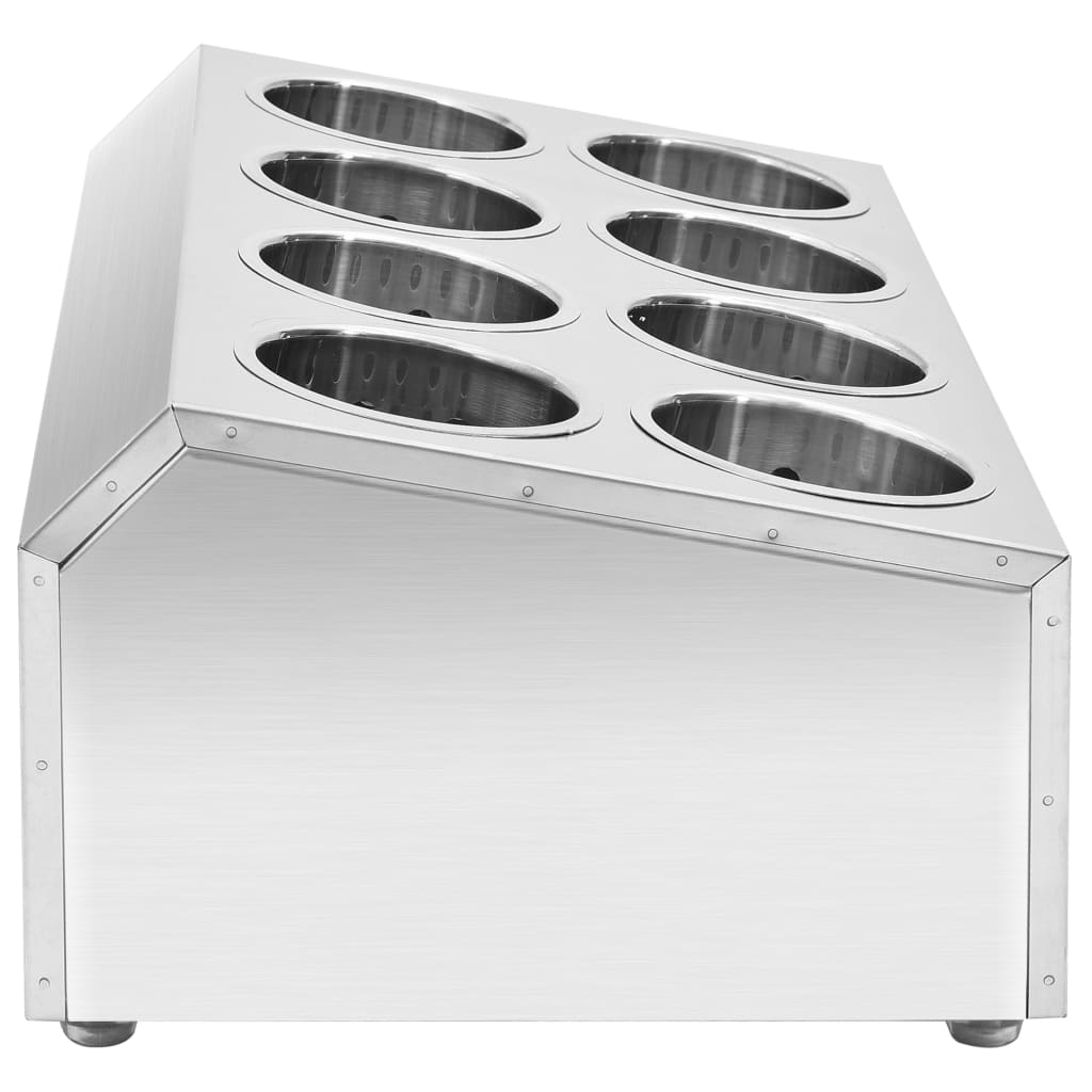 bestikholder 8 rum rektangulær rustfrit stål