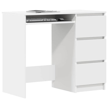 skrivebord 90x45x76 cm konstrueret træ hvid
