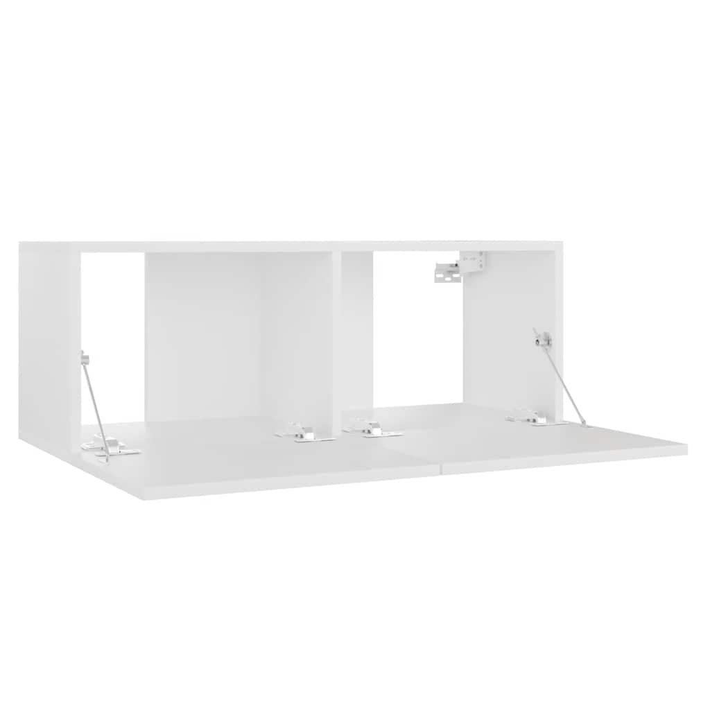 tv-bord 80x30x30 cm konstrueret træ hvid