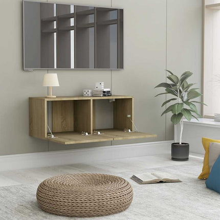 tv-bord 80x30x30 cm konstrueret træ sonoma-eg