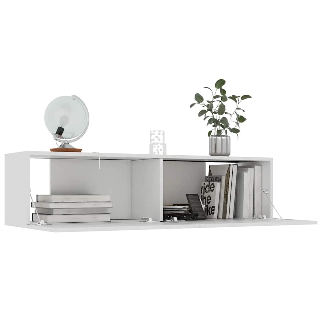 tv-skab 120x30x30 cm konstrueret træ hvid