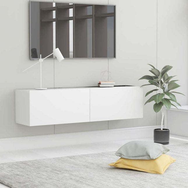 tv-skab 120x30x30 cm konstrueret træ hvid