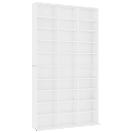 cd-reol 102x23x177,5 cm konstrueret træ hvid
