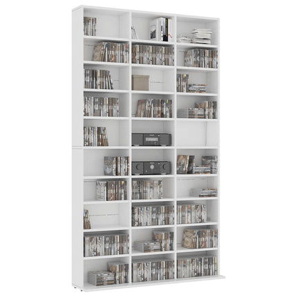 cd-reol 102x23x177,5 cm konstrueret træ hvid