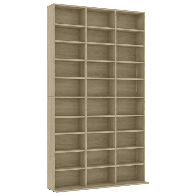 cd-reol 102x23x177,5 cm konstrueret træ sonoma-eg