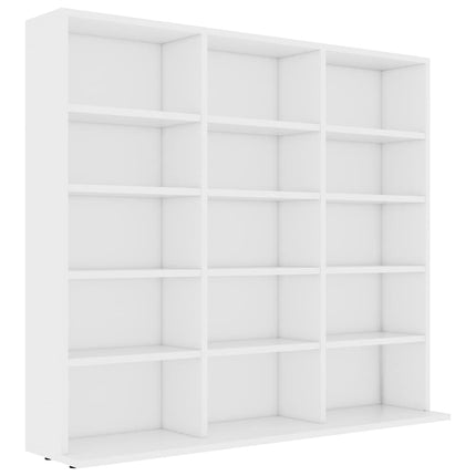 cd-reol 100x23x89,5 cm konstrueret træ hvid