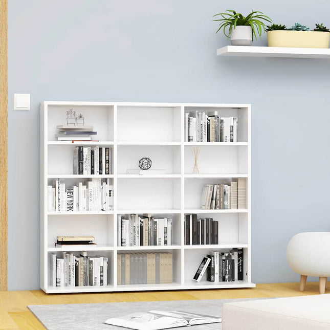 cd-reol 100x23x89,5 cm konstrueret træ hvid