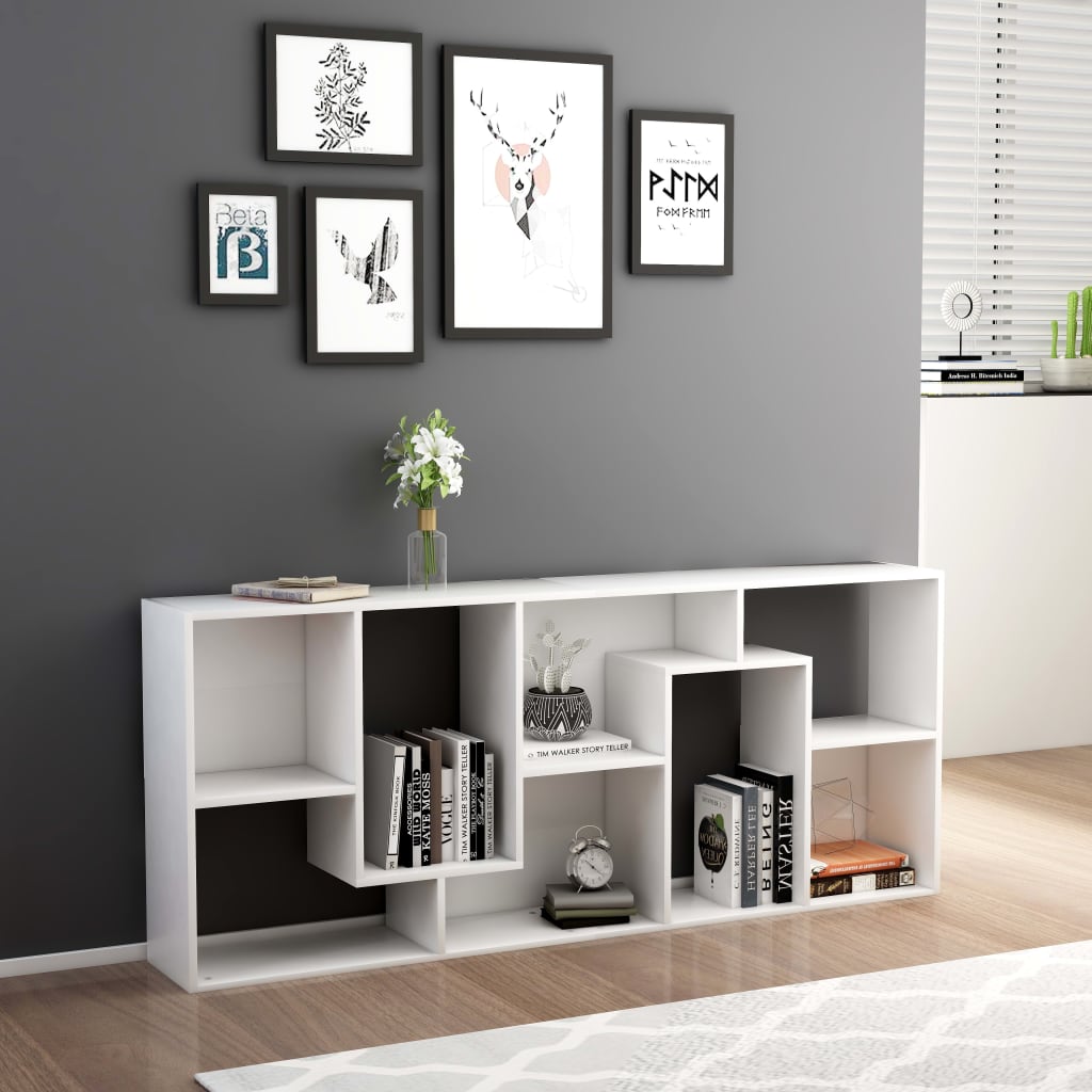 bogreol 67x24x161 cm konstrueret træ hvid
