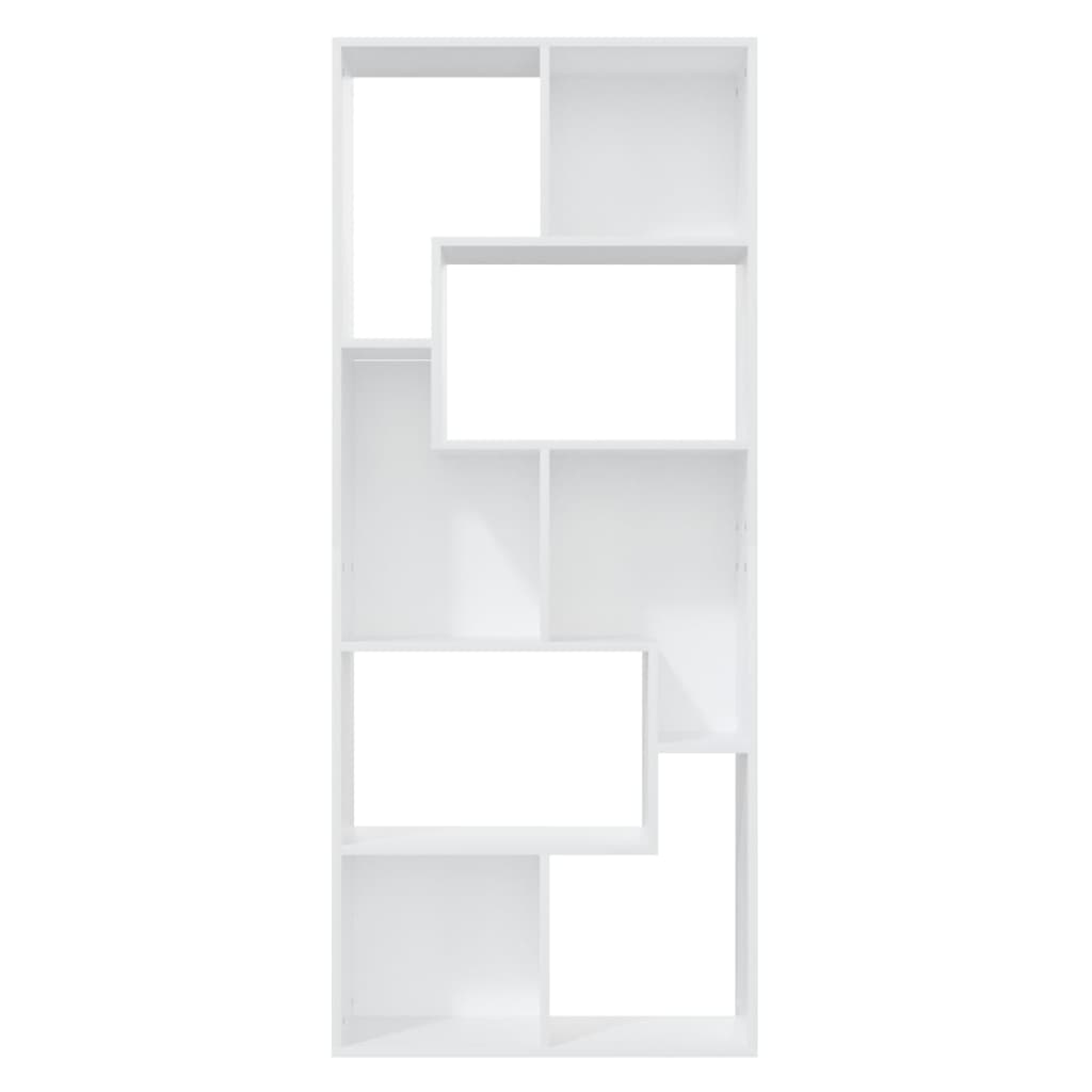 bogreol 67x24x161 cm konstrueret træ hvid