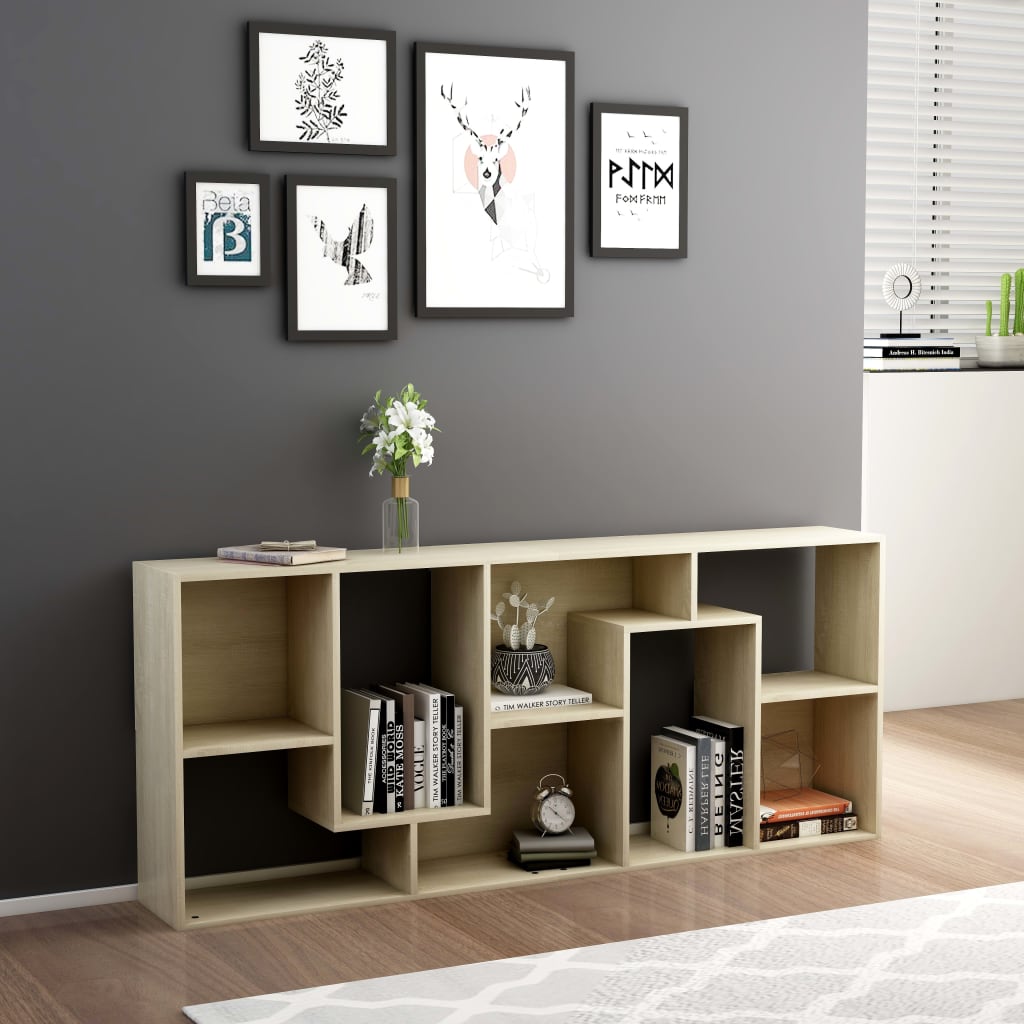 bogreol 67x24x161 cm konstrueret træ sonoma-eg