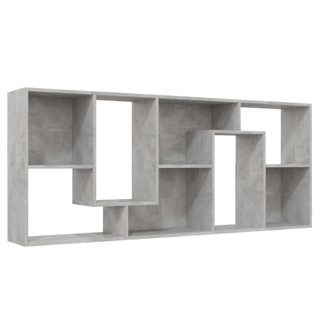 bogreol 67x24x161 cm konstrueret træ betongrå