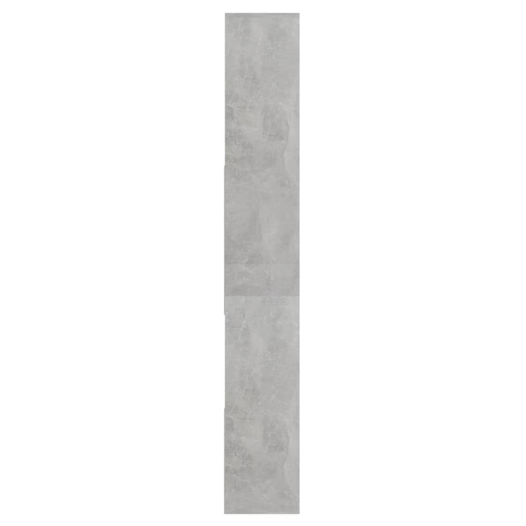 bogreol 67x24x161 cm konstrueret træ betongrå
