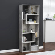 bogreol 67x24x161 cm konstrueret træ betongrå