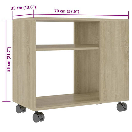 sidebord 70x35x55 cm konstrueret træ sonoma-egetræsfarvet