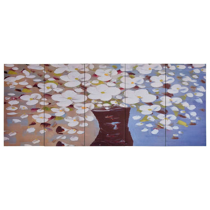 lærredsprint blomster i vase 150x60 cm flerfarvet