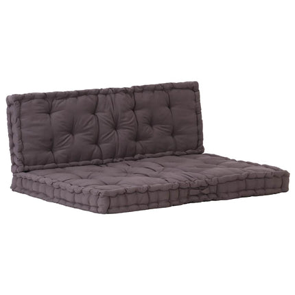 hynder til pallesofa 2 stk. bomuld antracitgrå