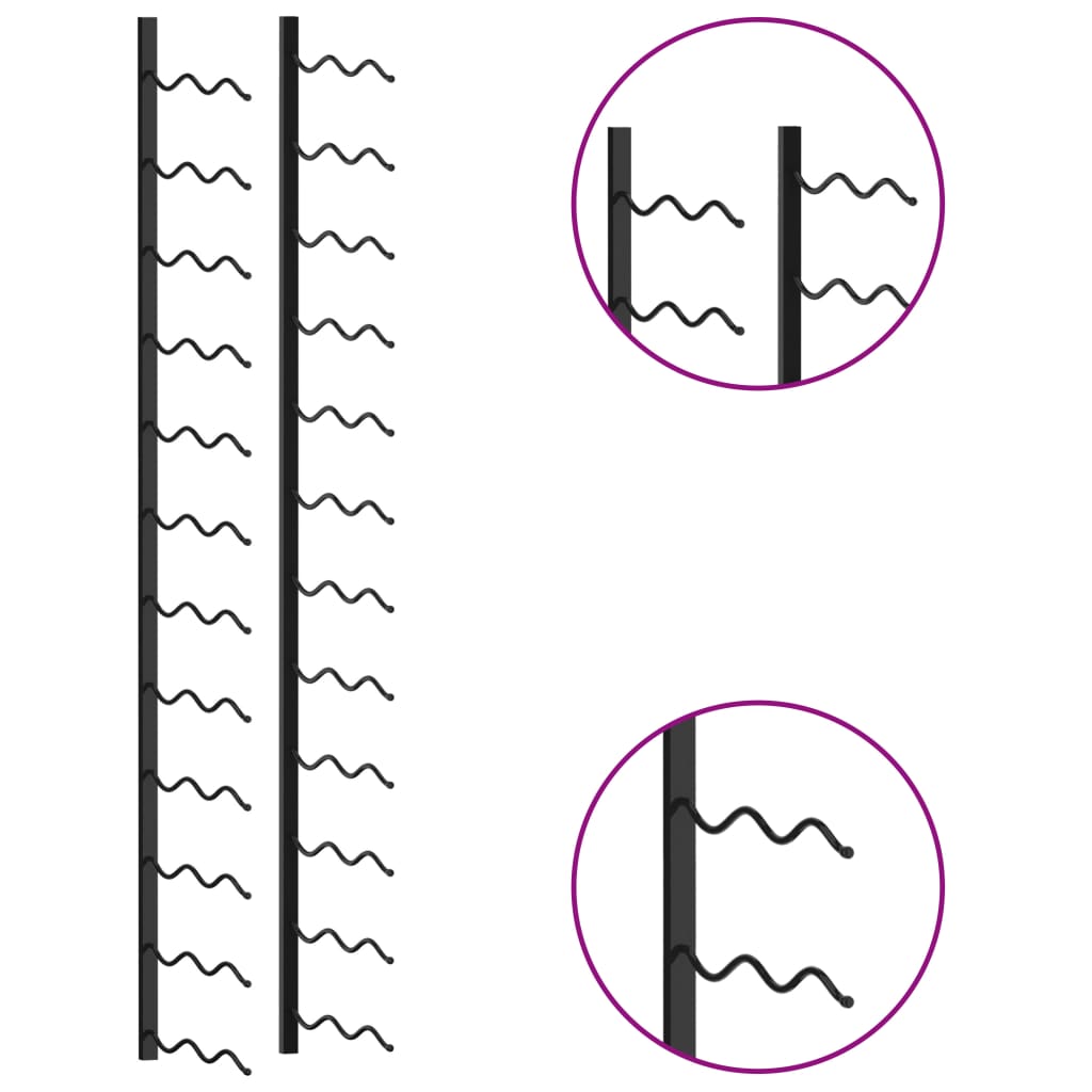 væghængt vinreol til 24 flasker jern sort
