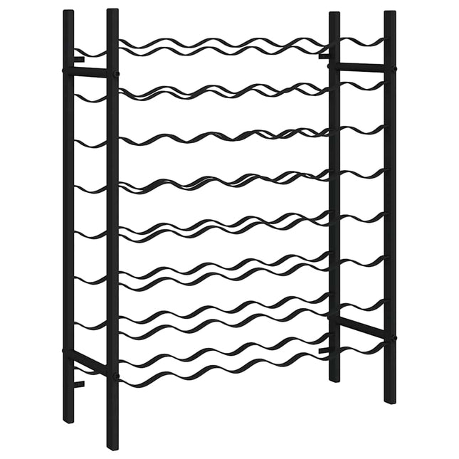vinreol til 48 flasker metal sort