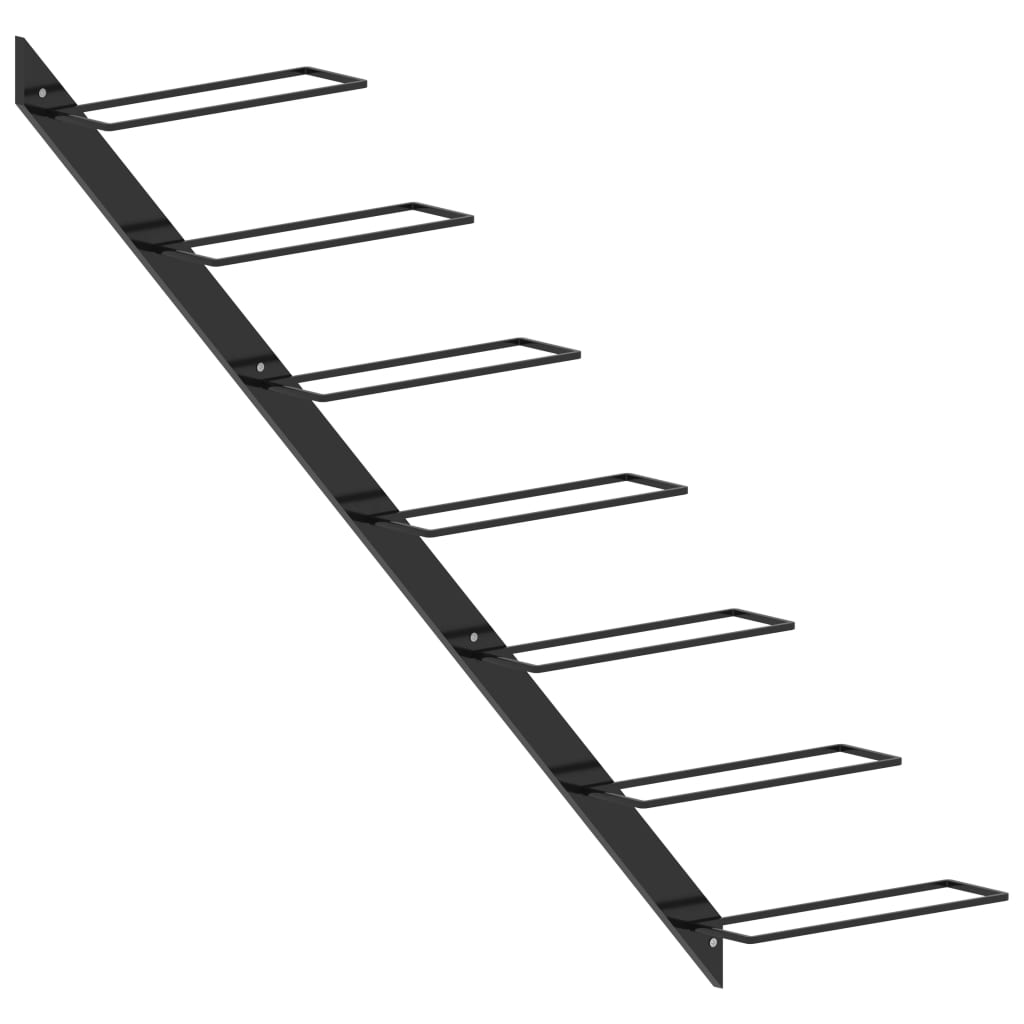 væghængt vinreol til 7 flasker metal sort