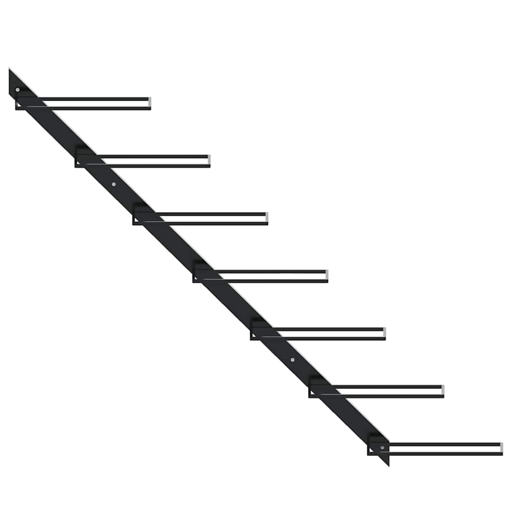 væghængt vinreol til 7 flasker metal sort