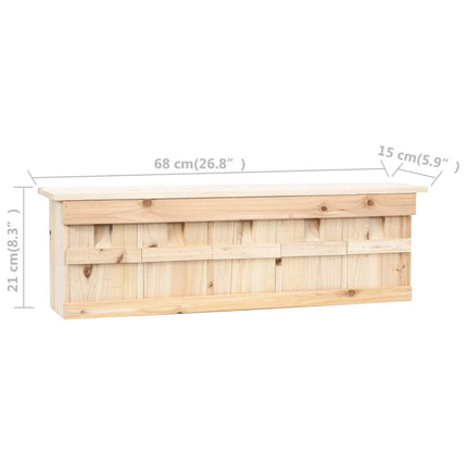spurvehus med 5 rum 68x15x21 cm fyrretræ