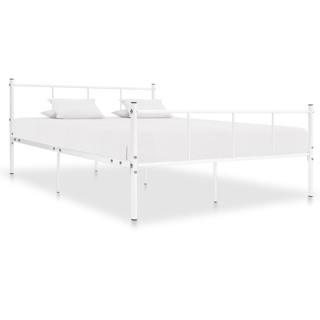 sengestel 120x200 cm metal hvid