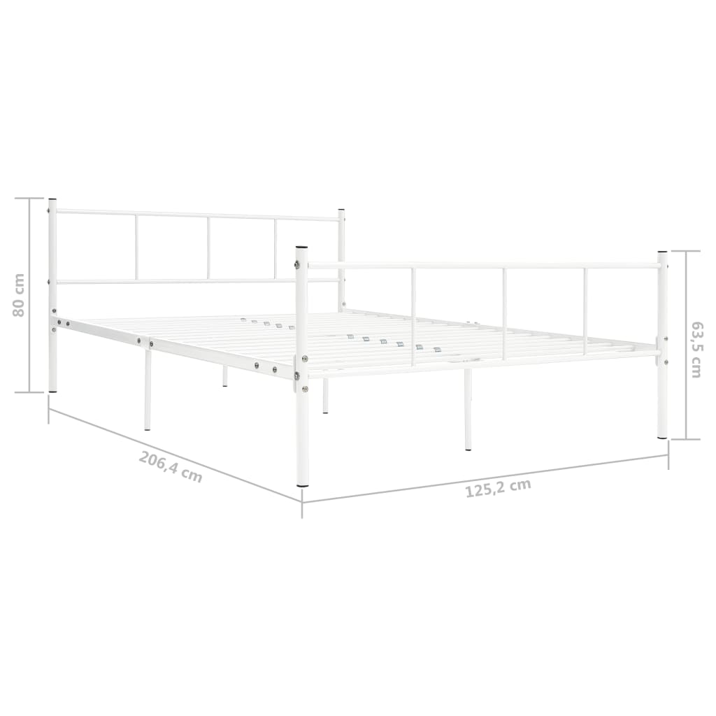 sengestel 120x200 cm metal hvid