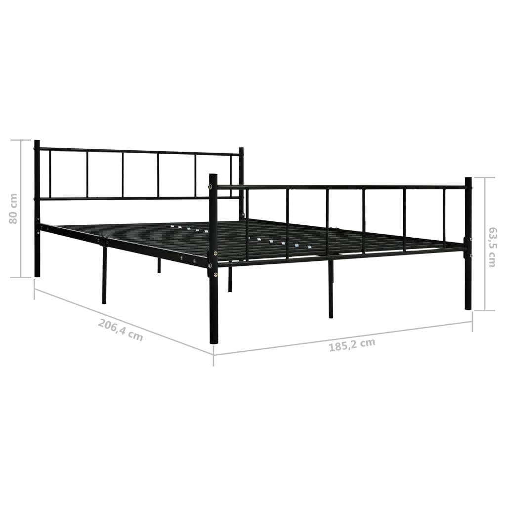 sengestel 180x200 cm metal sort