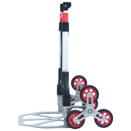foldbar transportvogn til trapper 70 kg aluminium sølvfarvet